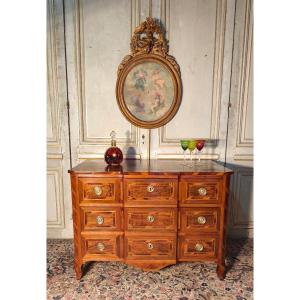 Louis XVI Chest Of Drawers In 18th Century Marquetry 