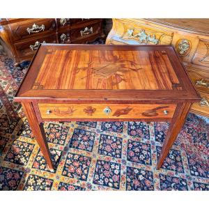 Lady's Table In Marquetry In The Topino Style 19th Century
