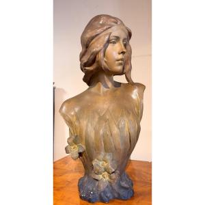 Art Nouveau Terracotta Bust By Friedrich Goldscheider 1890