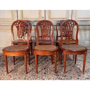6 Mahogany Chairs In The Louis XVI Jacob Style