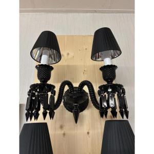 Baccarat Wall Lamp Zenith 2 Lights Black Side Starck