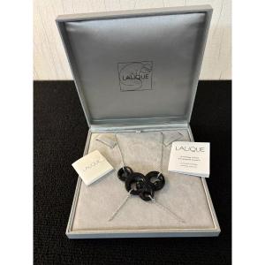 Matte Black Lalique Crystal Necklace
