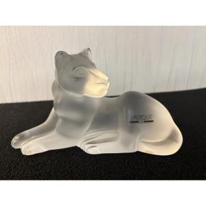 Bamara Model Lioness In Lalique Crystal