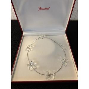 Baccarat Crystal 6 Orchid Cable Necklace