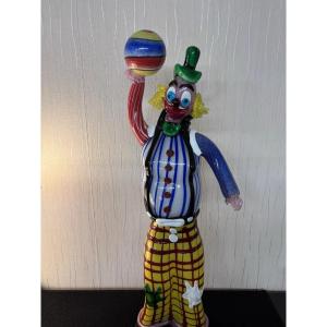 Important Murano Clown Sculpture, 85 Cm High