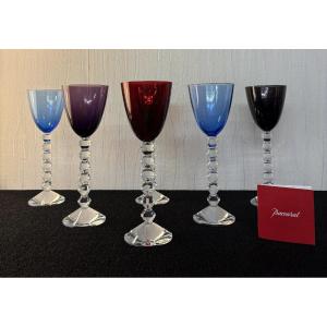 6 Wine Glasses Model Vega In Crystal By Bacarat