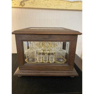 All-glass Oak Liqueur Cellar