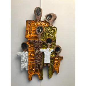 Elizabeth Vandeweghe (1946) - Perignem - Wall Plaque With Characters