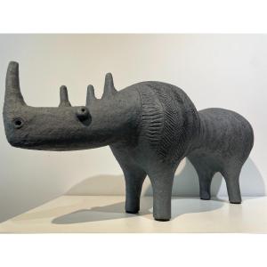 William Byl - Large Rhinoceros - Ceramic 