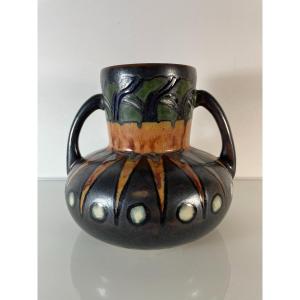 Rare Odetta Vase - Hb Quimper - Art Deco