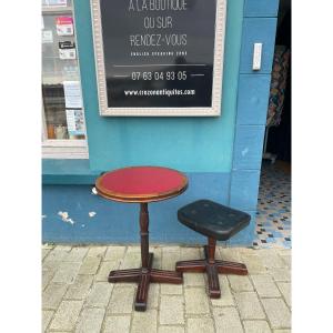 Ocean Liner Table And Stool - 20th Century