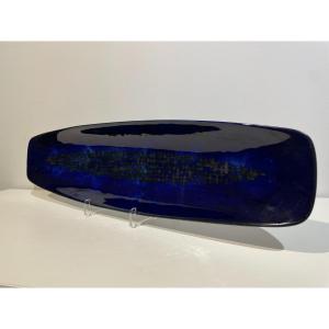 Belgian Ceramics - Large Blue Tripod Bowl - 1960s