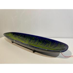 Sanchez F. - Long And Wide Blue/green Enamel Bowl