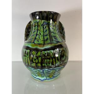 Paul Yvain / Yvin (1919-2007) - Keraluc - Large Vase With Handles From 1953