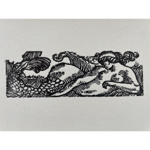 Emile Henri Bernard (1868-1941) - Attributed To - Woodcut - Mermaid