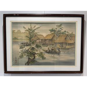 Van Y Truong (1935) - Vietnam - Indochina - Painting On Silk
