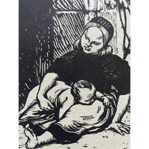Amédée-wetter (1869-1929) - Breton Woman And Her Child