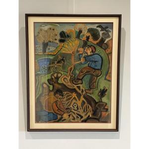 Michel Debiève (1931-2021) - The Grape Harvest