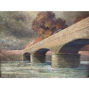 Pierre Fleury (1900-1985) - The Receding Waters, At The Nemours Bridge