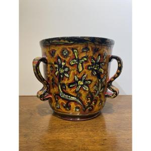 Paul Yvain / Yvin (1919-2007) - Keraluc - Large Vase Or Cachepot