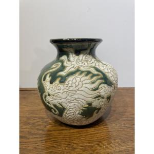 Bien Hoa Workshop - Indochina Vietnam - Vase With Dragons