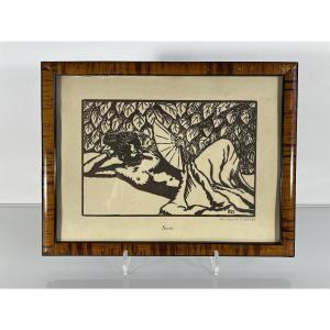 Emmanuel Defert (1898-1972) - Indochina Vietnam - Engraved Wood