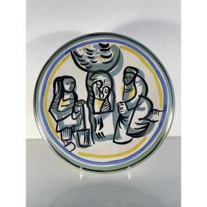 René Quéré (1932-2021) - Large Plate - Keraluc