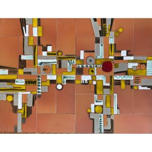 Patrick Chaussepied - Geometric Abstraction - Ceramic Panel