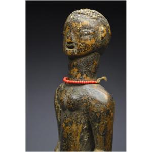 Tanzania, Nyamwezi People, First Half Of The 20th Century, Ancient Anthropomorphic Statuette With Deep Patina