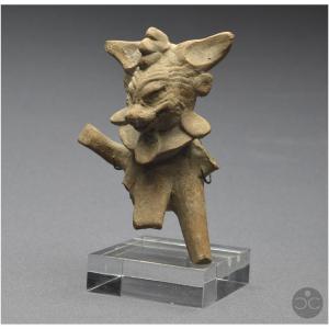 Mexico, 450 - 750 Ad, Veracruz Culture, Anthropo-zoomorphic Ceremonial Whistle, Terracotta