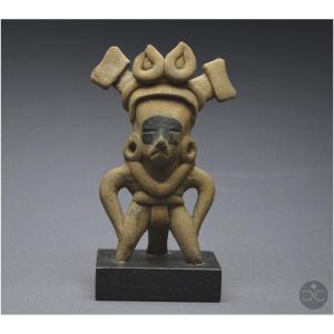 Mexico, 450 - 750 Ad, Veracruz Culture, Anthropomorphic Ritual Whistle, Beige Ceramic