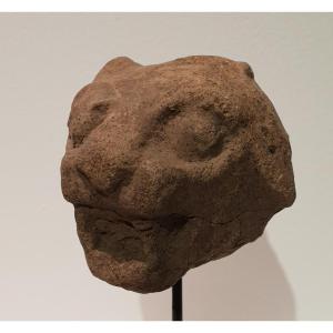 Feline Terracotta Head, Maya, Guatemala