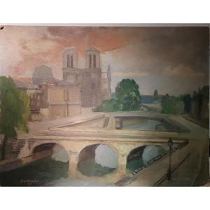 Painting, Hsc Liberation Paris, 1944, Notre Dame De Paris, Andrieu Tranchand