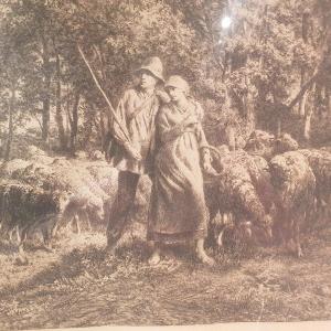Print, Engraving, Etching, Sheep By Charles Jacque