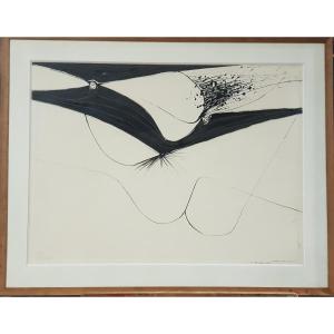 Chinese Ink Drawing, Abstract By Jan Meyer Or Meijer