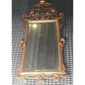 Mirror In Golden Wood, Art Nouveau Period 1900