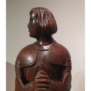 Antique Bust Of Joan Of Arc In Oak