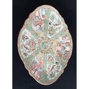 Large Canton Porcelain Bowl, Famille Verte, 19th Century 