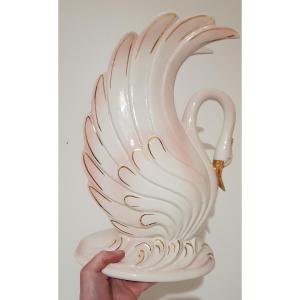 Earthenware Swan Vase, Italy, Nove Di Bassano, Circa 1970 