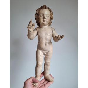 Child Jesus In Polychrome Wood. Spain Or Germany, 17th Century.