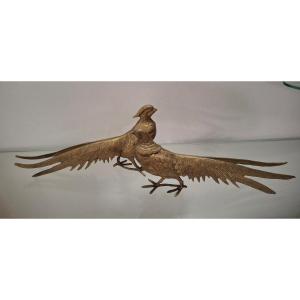 Pair Of Bronze Pheasants, 20th Century 