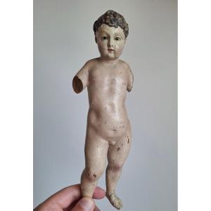 Polychrome Wooden Child Jesus. France Or Germany, 17th Century.
