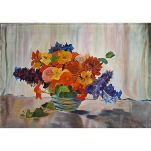 Oil Painting, Bouquet Of Flowers, Signed Stern And Dated 1939