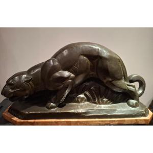 Art Deco Bronze Panther By André Becquerel