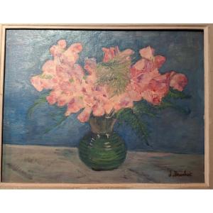 Hsp Bouquet Of Flowers, Signed J.brochot, Circa 1950