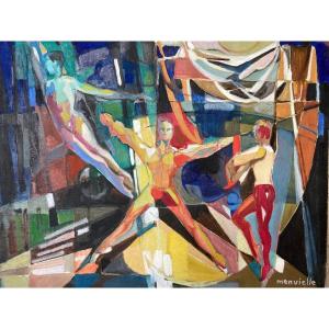 Scène De Cirque Cubisme Abstrait  cubiste 