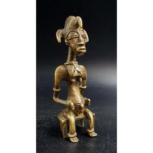 Female Statue, Copper Alloy, Senoufo People, Ivory Coast