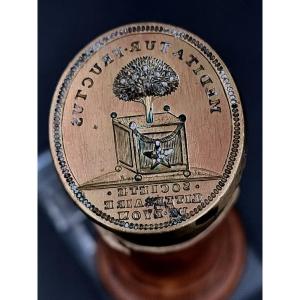 Apparently Unpublished Stamp Of The Literary Society Of Lyon "meditatur Fructus"