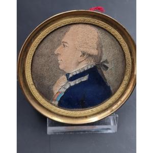 Rare Physionotrace Man, Late 18th Century With The Order Of Cincinnatus And Saint Louis