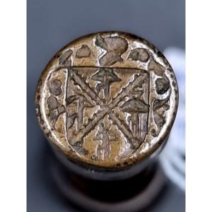 Rare Seal Stamp Coat Of Arms Of The Arbaleste Family 18th Century Period